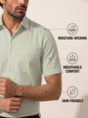 Khadi Olive Half Sleeve Casual Cotton Shirt