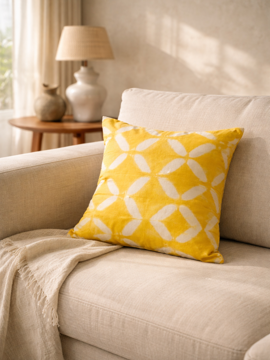 MOOL Khadi Cushion Cover Marigold Tie-Dye