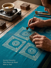 Teal Blue Batik Geometric Motif | 3-Piece Unstitched Suit Set