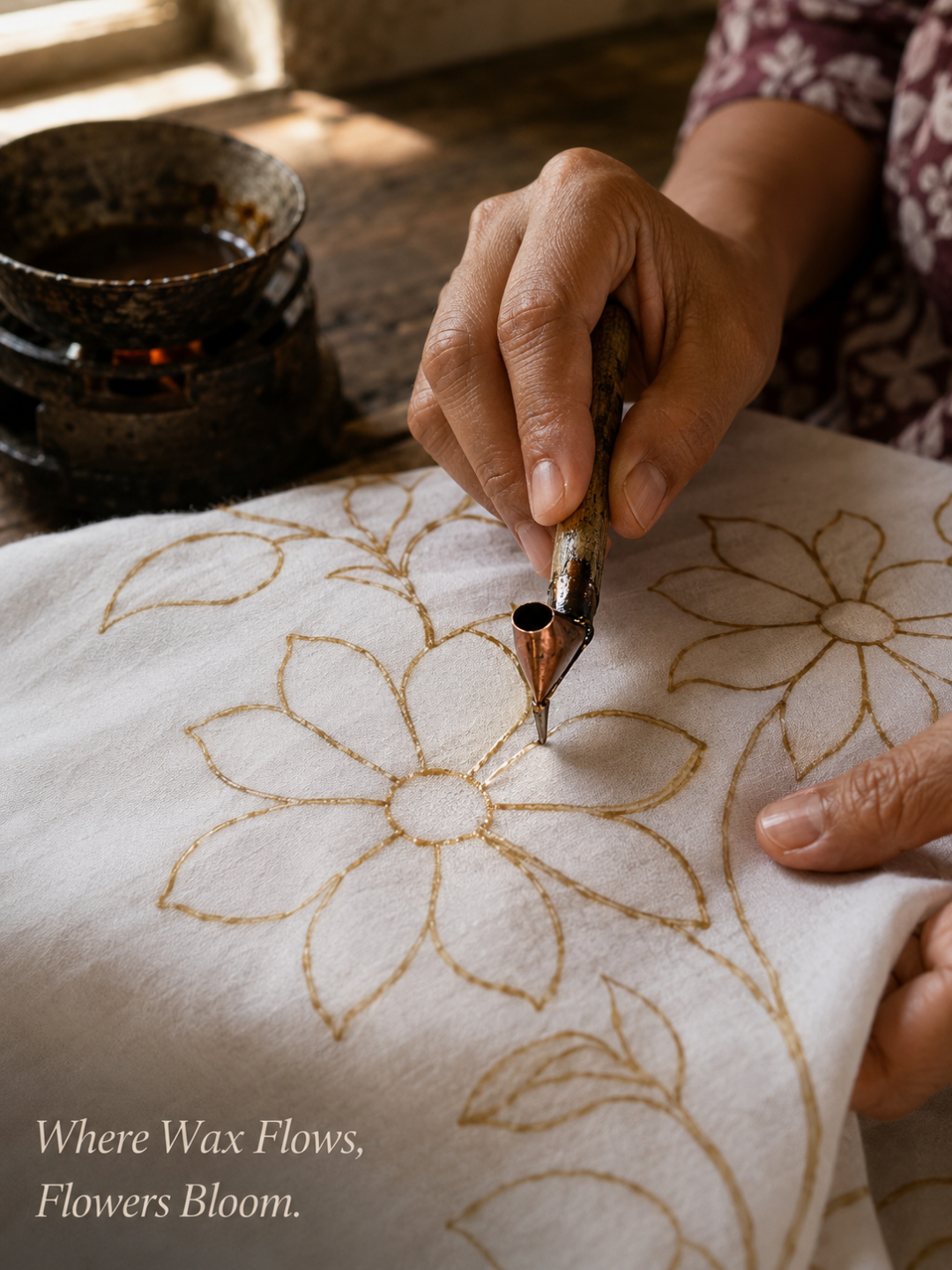 Lavender Batik Floral & Spiral Motif | 3-Piece Unstitched Suit Set