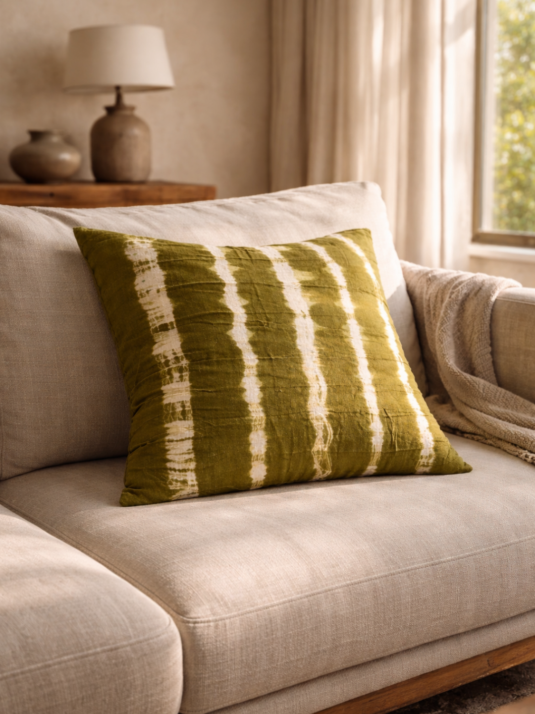 MOOL HENNA Tie-Dye Khadi Cushion Cover