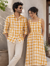 Authentic Mustard Checked Khaddar Cotton Fabric