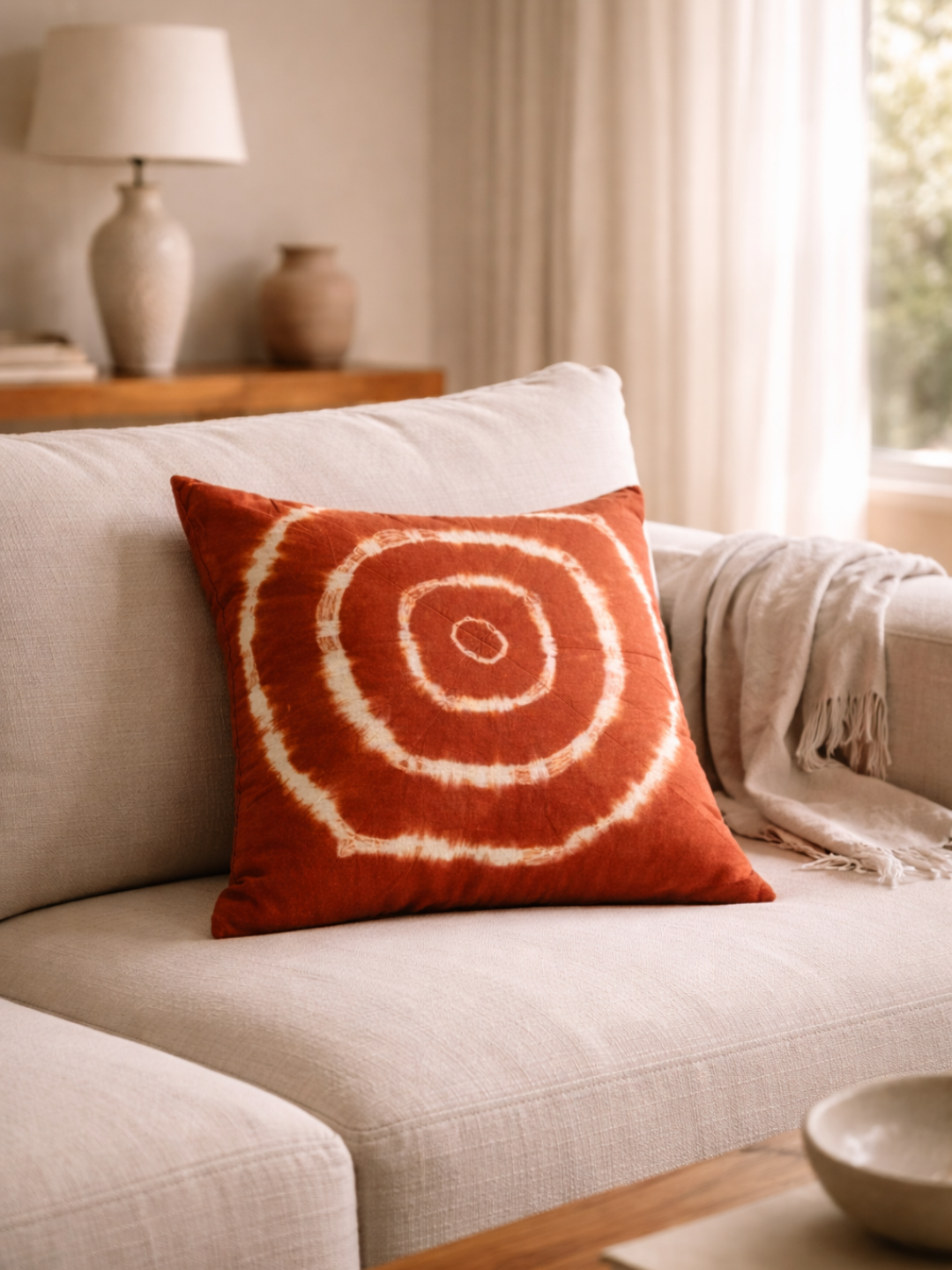 MOOL Tie-Dye Khadi Cushion Cover Manjistha