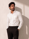 White Khadi Cotton Smart Casual Shirt Full Sleeve