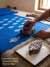 Indigo Batik Buti & Geometric Motif | 3-Piece Unstitched Suit Set