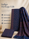 Indigo Batik Tribal Motif | 3-Piece Unstitched Suit Set