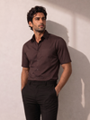 Khadi Brown Half Sleeve Casual Cotton Shirt