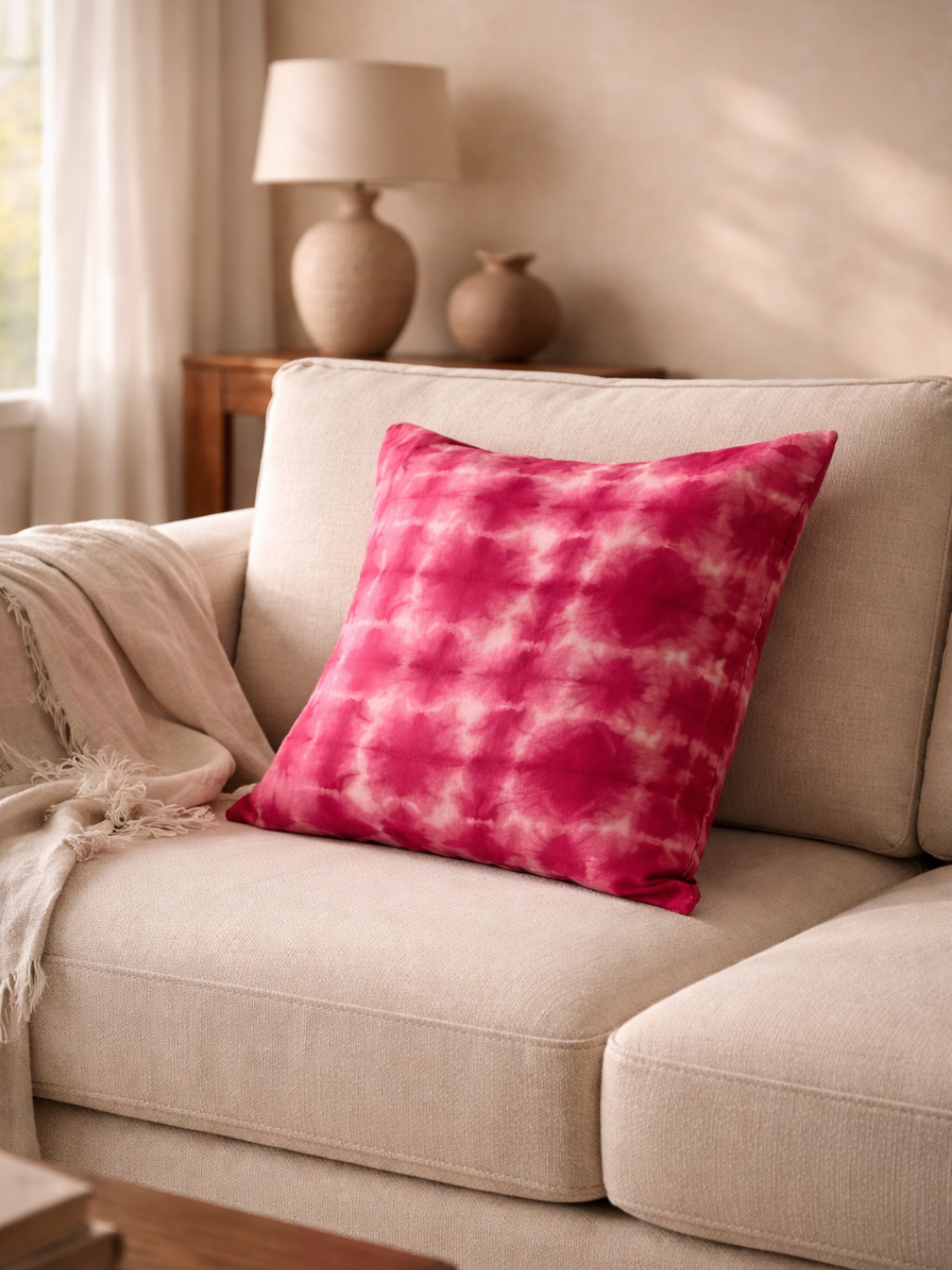 MOOL Khadi Hibiscus Tie-Dye Cushion Cover