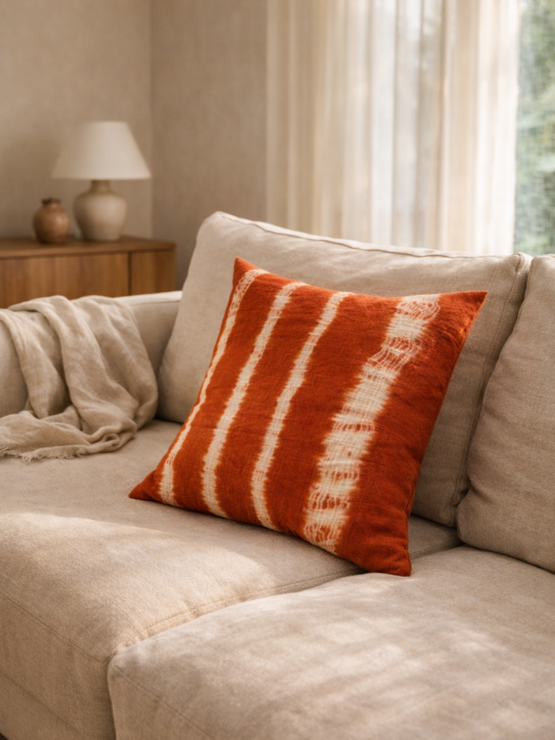MOOL Manjistha Tie-Dye Khadi Cushion Cover