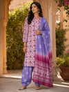 Lavender Batik Floral & Spiral Motif | 3-Piece Unstitched Suit Set