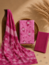 Pink Tie-Dye Shibori Print | 3-Piece Unstitched Suit Set