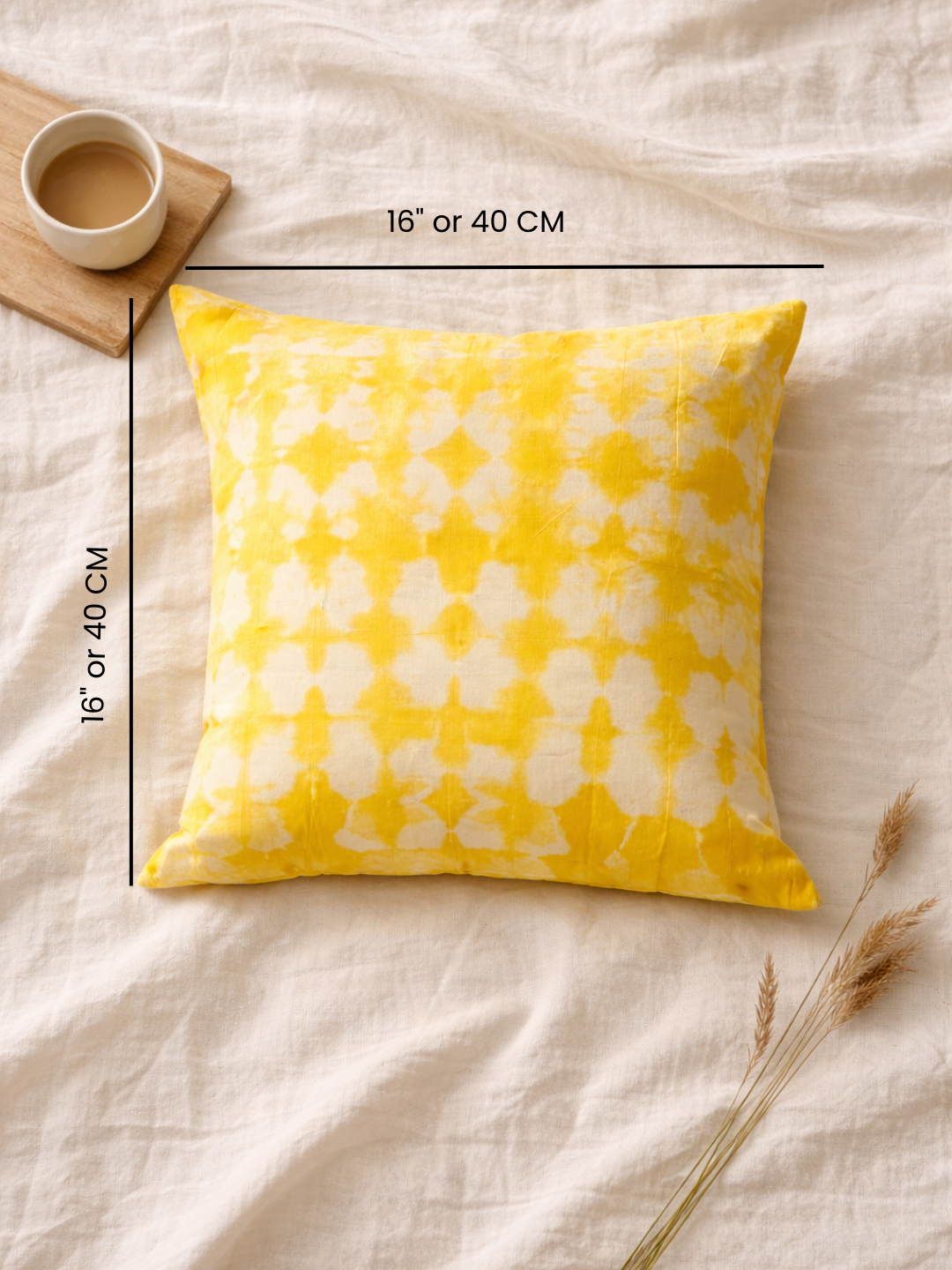 MOOL Khadi Marigold Tie-Dye Cushion Cover