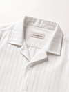 Khadi Pearl White Cuban Collar Half Sleeve  Shirt