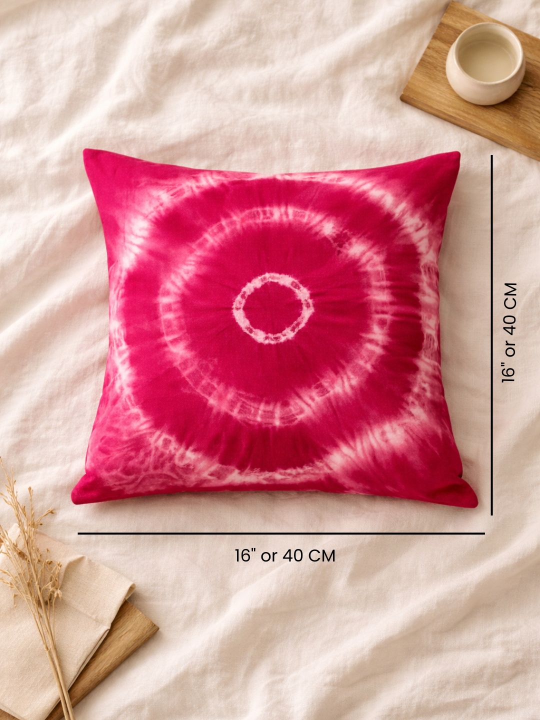 MOOL Tie-Dye Khadi Cushion Cover Hibiscus
