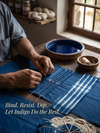 Indigo Horizon Stripe Batik  | 3-Piece Unstitched Suit Set