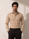 Khadi Cotton Beige Full Sleeve Smart Casual Shirt