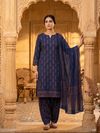 Indigo Batik Tribal Motif | 3-Piece Unstitched Suit Set