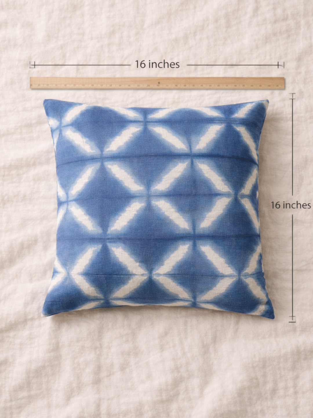 MOOL Khadi Cushion Cover Blue-Pea Flower Tie-Dye