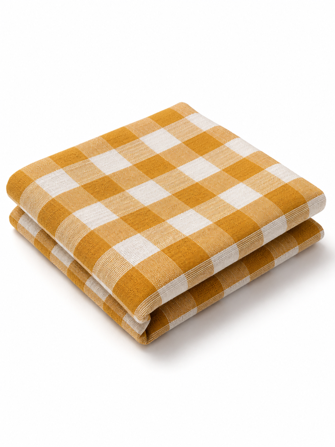Authentic Mustard Checked Khaddar Cotton Fabric