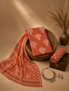 Terracotta Chevron Batik | 3-Piece Unstitched Suit Set