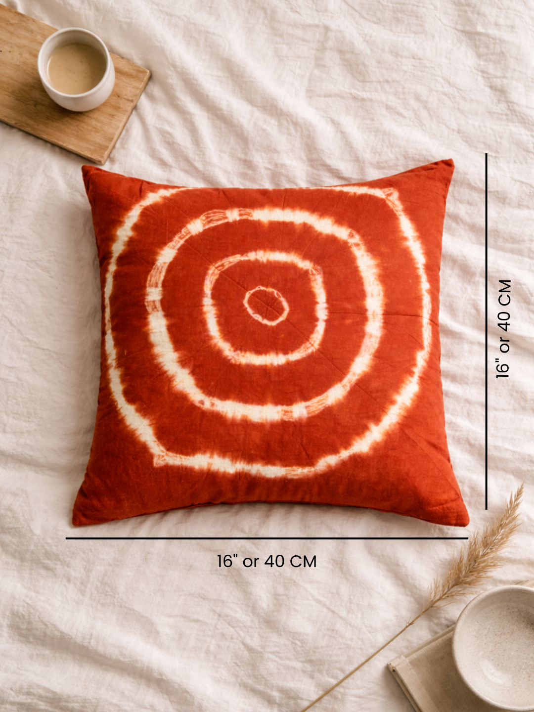 MOOL Tie-Dye Khadi Cushion Cover Manjistha