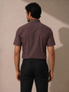 Khadi Brown Half Sleeve Casual Cotton Shirt