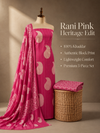 Rani Gulab Buta Block Print | 3-Piece Unstitched Suit Set