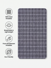 Grey & Black Window Check Khadi Fabric | 100% Cotton