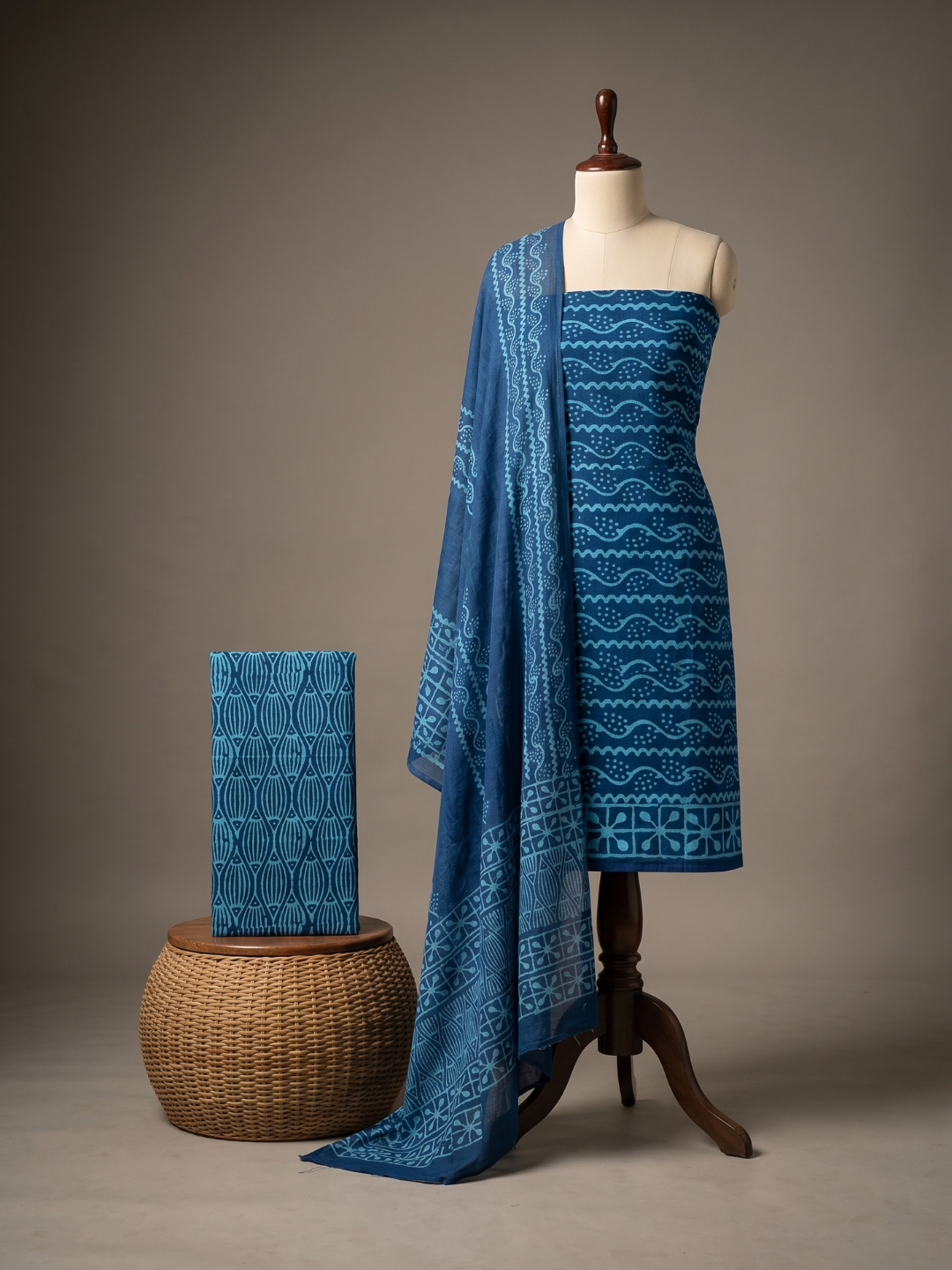 Indigo Wave Batik | 3-Piece Unstitched Suit Set