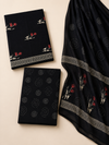 Black Color Batik Floral Buti Print | 3-Piece Unstitched Suit Set