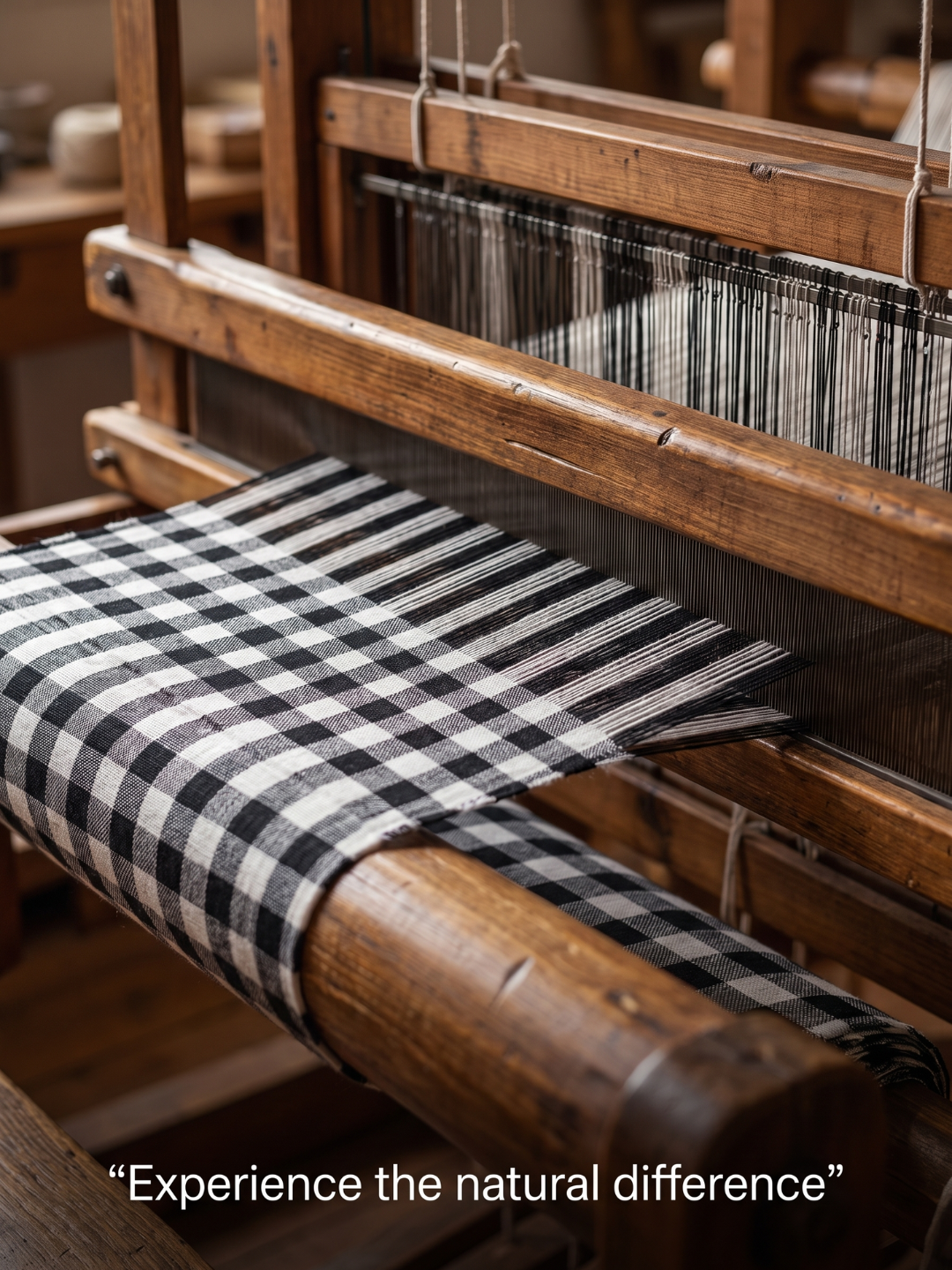 Classic Handloom Khaddar Check Fabric – Black & White