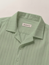 Khadi Fern Green Cuban Collar Half Sleeve Shirt