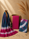 Teal & Pink Shibori Tie-Dye | 3-Piece Unstitched Suit Set