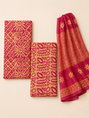 Red Batik Sunburst Print | 3-Piece Unstitched Suit Set