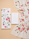 Khaddar Exclusive Hand Painted 3 Pcs Unstitched Suit Set - White & Pink Floral