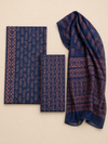 Indigo Batik Tribal Motif | 3-Piece Unstitched Suit Set