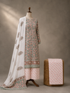 Sage Blossom Block Print | 3-Piece Unstitched Suit Set