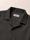 Khadi Midnight Black Cuban Collar Half Sleeve  Shirt