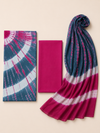 Teal & Pink Shibori Tie-Dye | 3-Piece Unstitched Suit Set