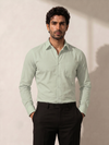 Olive Khadi Cotton Smart Casual Shirt Full Sleeve