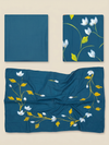 Khaddar Exclusive Hand Painted 3 Pcs Unstitched Suit Set - Midnight Teal Blossom