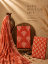 Terracotta Chevron Batik | 3-Piece Unstitched Suit Set