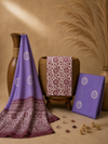 Lavender Batik Floral & Spiral Motif | 3-Piece Unstitched Suit Set