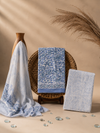 Indigo Blossom Block Print | 3-Piece Unstitched Suit Set
