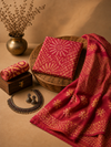 Red Batik Sunburst Print | 3-Piece Unstitched Suit Set
