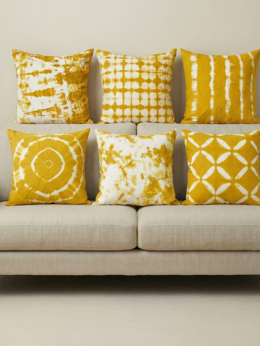 MOOL Khadi Marigold Tie-Dye Cushion Cover