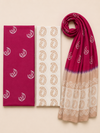 Rani Pink Batik Paisley | 3-Piece Unstitched Suit Set