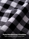 Classic Handloom Khaddar Check Fabric – Black & White