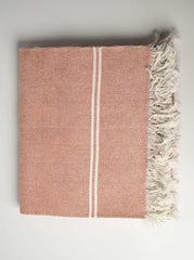 HAND WOVEN KHADI KHES, BLANKETS, THROW IN LIGHT ORANGE COLOR- ALL WEATHER