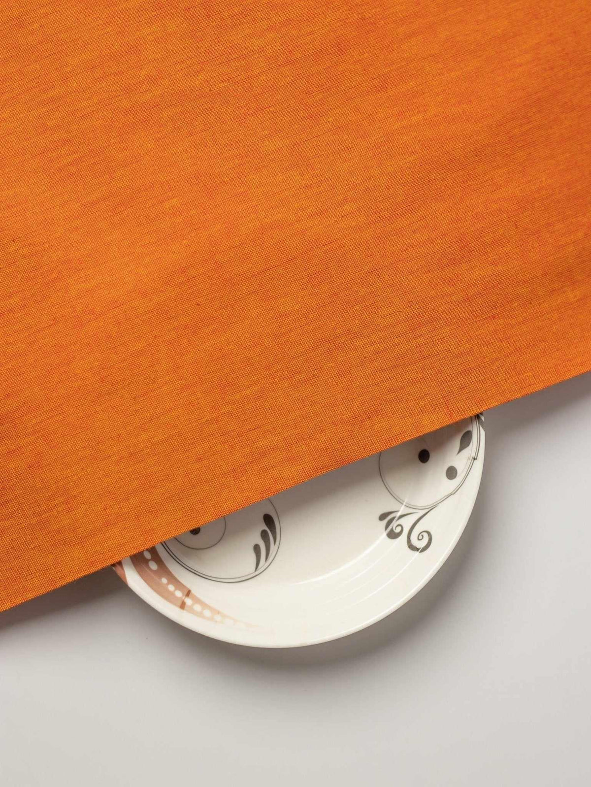 Saffron Color Traditional Pattern Khadi Fabric